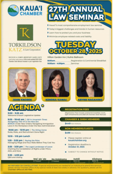 Flyer for Annual Law Seminar